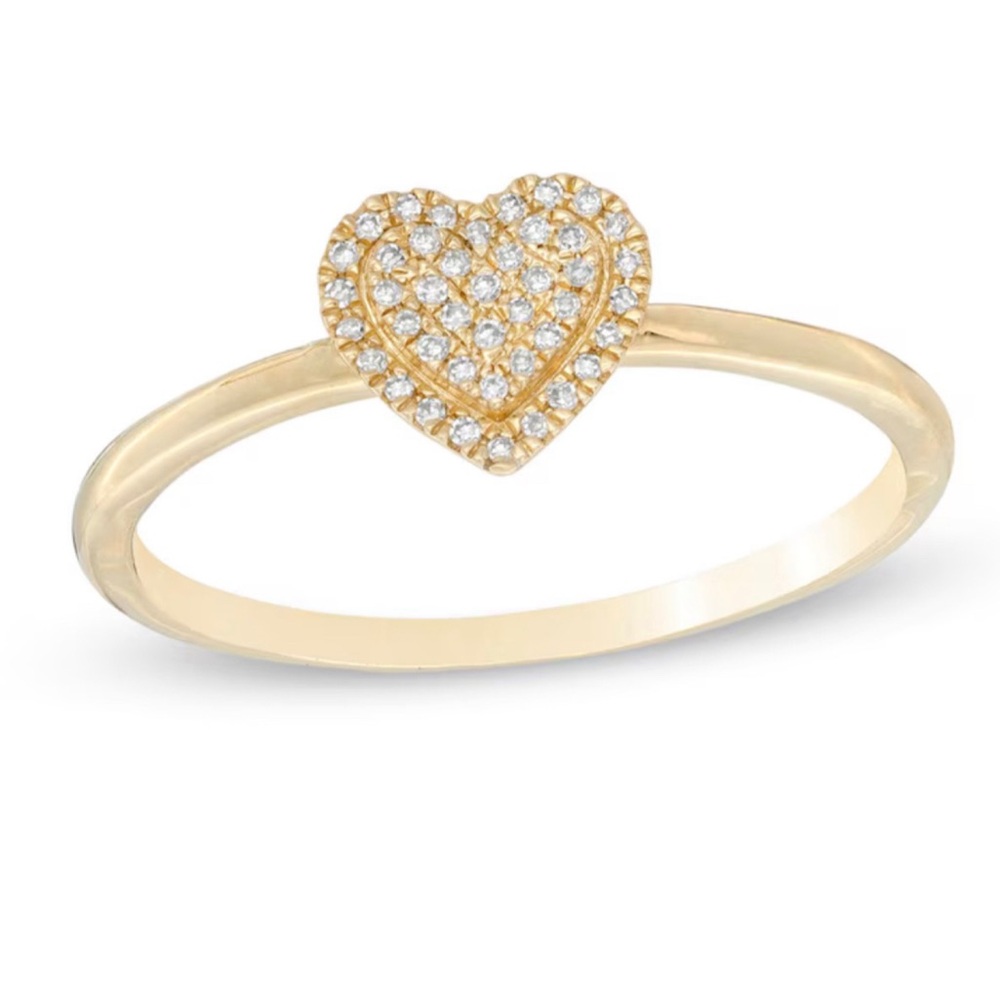 New Banter Pagoda Piercing Solid Gold Diamond Heart Ring Box Mother’s Day Gift